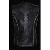 Milwaukee Leather MLL4505 Ladies Black Leather Vest with Stud and Wings Detailing - Milwaukee Leather Womens Leather Vests