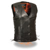 Milwaukee Leather MLL4505 Ladies Black Leather Vest with Stud and Wings Detailing - Milwaukee Leather Womens Leather Vests
