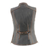 Milwaukee Leather MLL4507 Women's 'Laser Cut' Distressed Black and Orange Scuba Style Vest