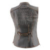 Milwaukee Leather MLL4507 Women's 'Laser Cut' Distressed Black and Orange Scuba Style Vest