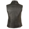 Milwaukee Leather MLL4520 Ladies Black Extra Long Leather Vest with Collar - Milwaukee Leather Womens Leather Vests