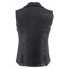 Milwaukee Leather MLL4521 Ladies Black Long Leather Vest with MC Lapel Collar