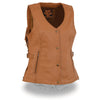Milwaukee Leather MLL4566 Ladies Fringed Leather Saddle Snap Front Vest - Milwaukee Leather Womens Leather Vests