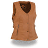 Milwaukee Leather MLL4566 Ladies Fringed Leather Saddle Snap Front Vest - Milwaukee Leather Womens Leather Vests