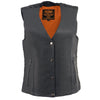 Milwaukee Leather MLL4570 Ladies Black 'Studded Phoenix' Leather Vest