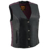 Milwaukee Leather MLL4570 Ladies Black and Purple 'Studded Phoenix' Leather Vest