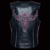 Milwaukee Leather MLL4570 Ladies Black and Purple 'Studded Phoenix' Leather Vest