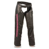 Milwaukee Leather MLL6500 Ladies Leather Black and Purple Hip Set Chaps - Milwaukee Leather Womens Leather Chaps