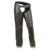Milwaukee Leather MLL6516 Women's Classic Black Rub-Off Low Rise Leather Chaps - Milwaukee Leather Womens Leather Chaps