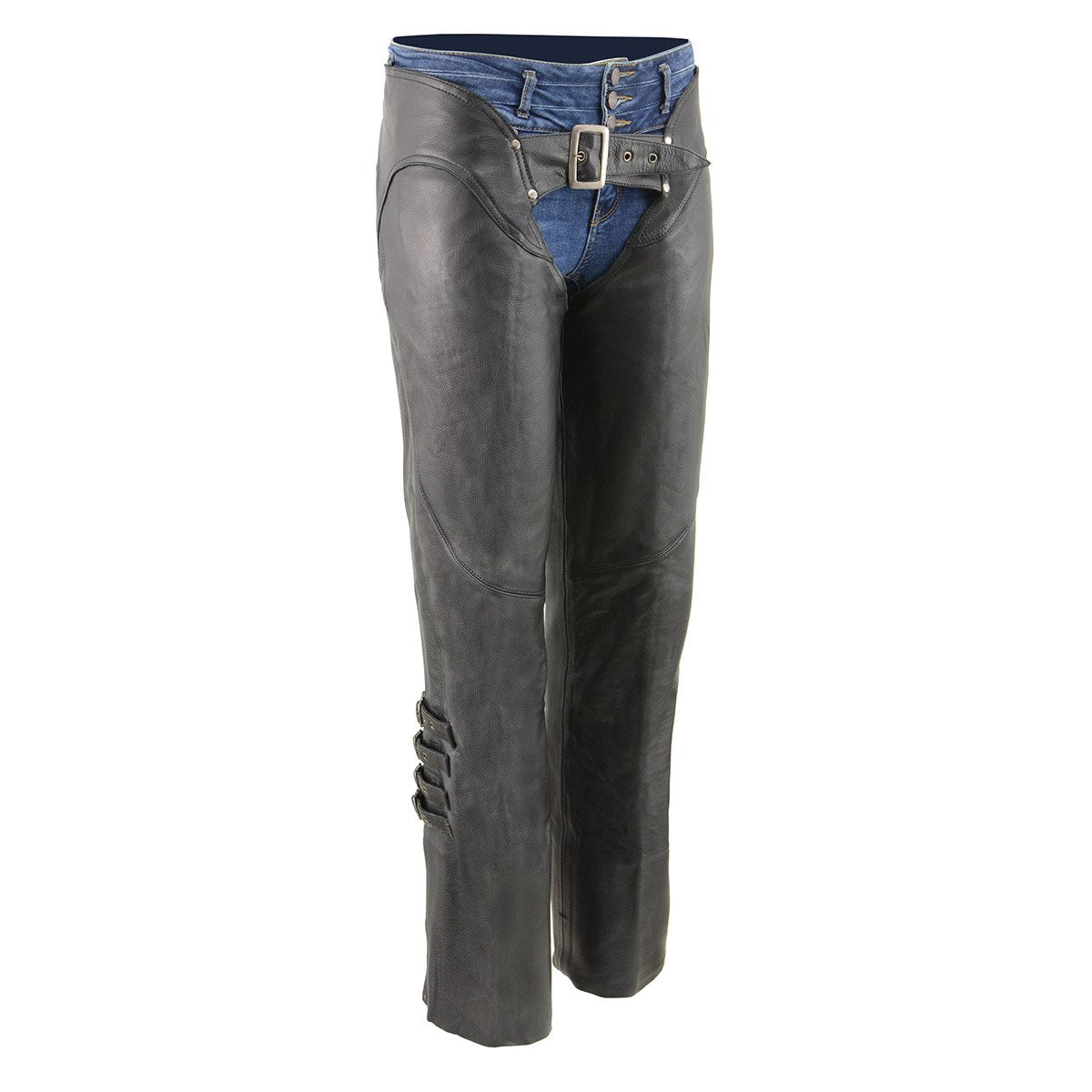 Milwaukee Leather MLL6520 Women's 'Laced' Black Leather Chaps - Milwaukee Leather Womens Leather Chaps