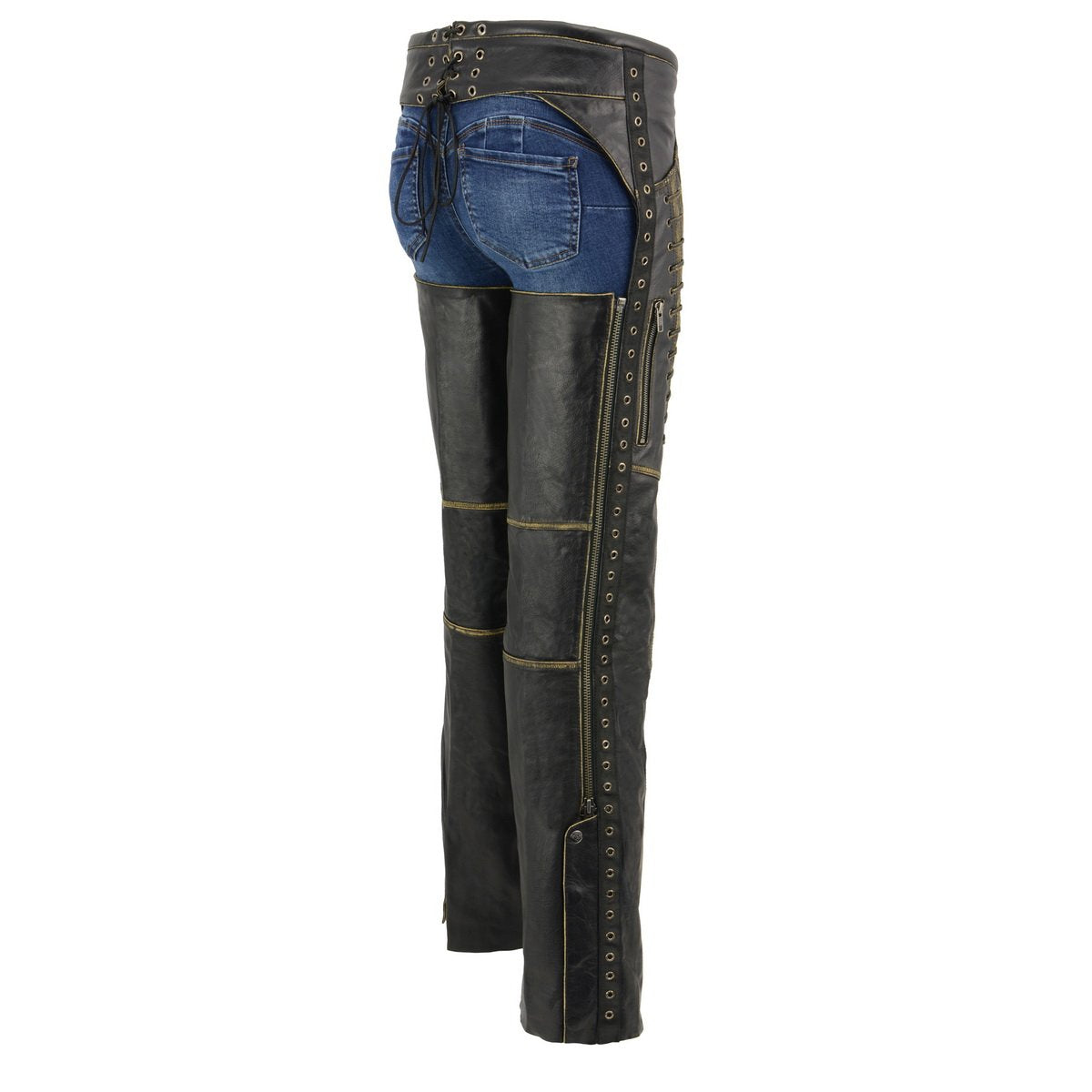 Distressed leather hotsell chaps