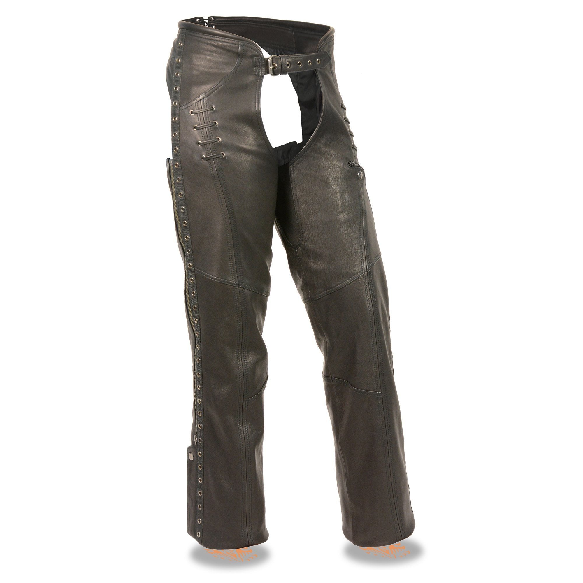 Milwaukee Leather MLL6535 Women's Black Lightweight Hip Set Leather Chaps - Milwaukee Leather Womens Leather Chaps
