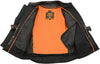 Milwaukee Leather MLM1500 Men's Crossover Black Leather Scooter Jacket with Reflective Skulls and Gun Pockets - Milwaukee Leather Mens Leather Jackets