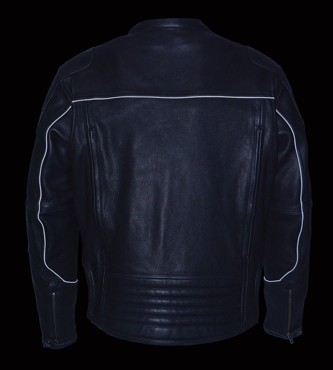 Milwaukee Leather MLM1502 Men's 'Cool-Tec' Black Vented Leather Scooter Jacket with Gun Pockets - Milwaukee Leather Mens Leather Jackets