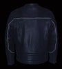 Milwaukee Leather MLM1502 Men's 'Cool-Tec' Black Vented Leather Scooter Jacket with Gun Pockets - Milwaukee Leather Mens Leather Jackets