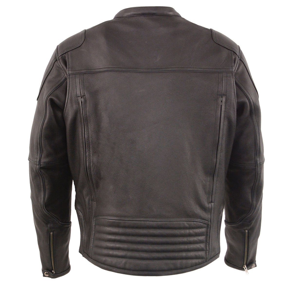 Milwaukee Leather MLM1502 Men's 'Cool-Tec' Black Vented Leather Scooter Jacket with Gun Pockets - Milwaukee Leather Mens Leather Jackets