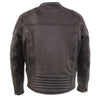 Milwaukee Leather MLM1502 Men's 'Cool-Tec' Black Vented Leather Scooter Jacket with Gun Pockets - Milwaukee Leather Mens Leather Jackets