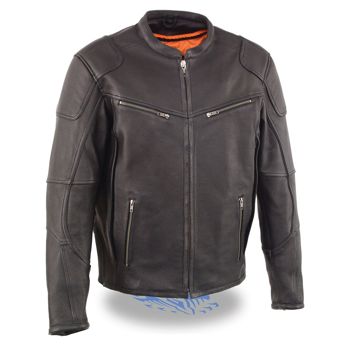 Milwaukee Leather MLM1502 Men's 'Cool-Tec' Black Vented Leather Scooter Jacket with Gun Pockets - Milwaukee Leather Mens Leather Jackets