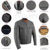 Milwaukee Leather MLM1504 Men's ‘The Skelly Racer’ Black Premium Moto Leather Jacket