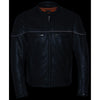 Milwaukee Leather MLM1504 Men's Black ‘The Skelly Racer’ Premium Moto Leather Jacket