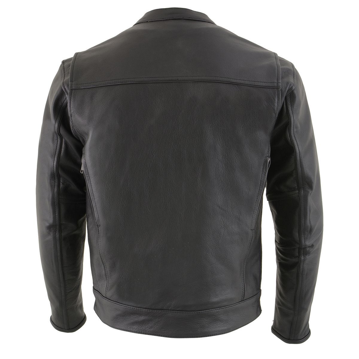 Milwaukee Leather MLM1506 Men's 'Cool-Tec' Black Real Leather Scooter Style Motorcycle Jacket with Utility Pockets
