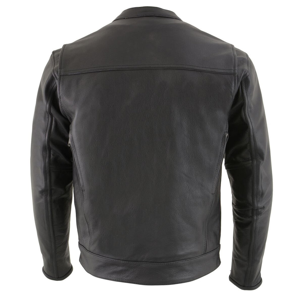Milwaukee Leather MLM1506 Men's 'Cool-Tec' Black Leather Jacket with Utility and Gun Pockets - Milwaukeee Leather Mens Leather Jackets