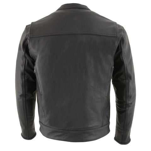 Milwaukee Leather MLM1506 Men's 'Cool-Tec' Black Leather Jacket with Utility and Gun Pockets - Milwaukeee Leather Mens Leather Jackets