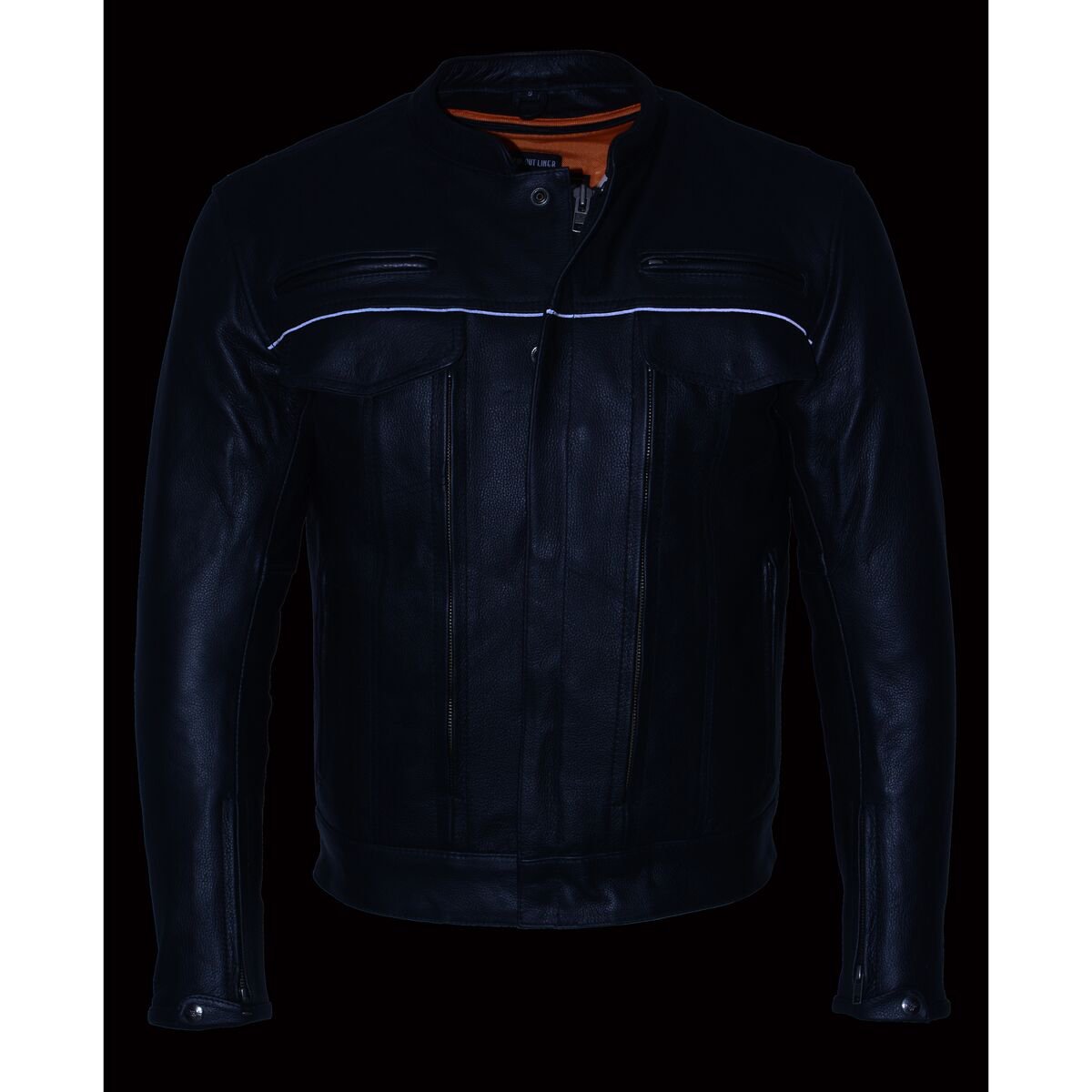 Milwaukee Leather MLM1506 Men's 'Cool-Tec' Black Leather Jacket with Utility and Gun Pockets - Milwaukeee Leather Mens Leather Jackets