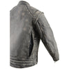 Milwaukee Leather MLM1509 Men's Distress Brown ‘2 in 1’ Leather Jacket with Zip-Off Sleeves