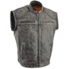 Milwaukee Leather MLM1509 Men's Distressed Brown ‘2 in 1’ Leather Jacket with Zip-Off Sleeves