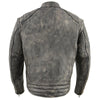 Milwaukee Leather MLM1509 Men's Distress Brown ‘2 in 1’ Leather Jacket with Zip-Off Sleeves