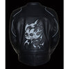 Milwaukee Leather MLM1510 Mens Black Leather Scooter Jacket with Reflective Skull - Milwaukee Leather Mens Leather Jackets