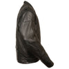 Milwaukee Leather MLM1510 Mens Black Leather Scooter Jacket with Reflective Skull - Milwaukee Leather Mens Leather Jackets
