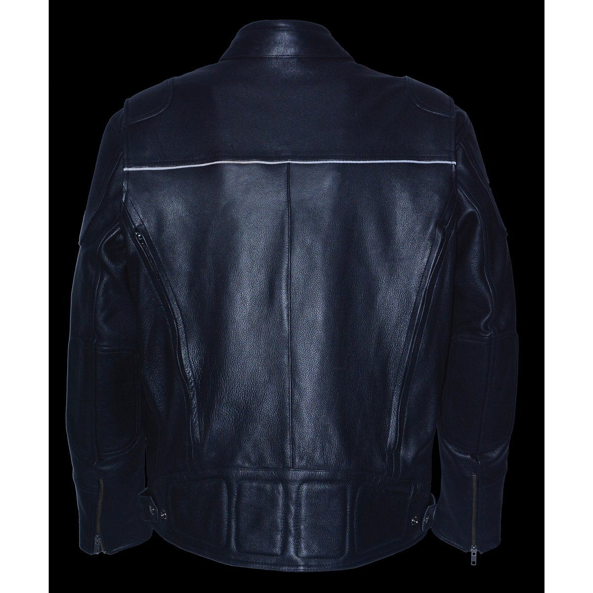 Milwaukee Leather MLM1513SET Men's Black 'Heated' Leather Vented Scooter Jacket (Battery Pack Included)