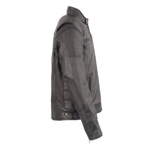 Milwaukee Leather MLM1513 Men's Black 'Heated' Vented Scooter Leather Jacket