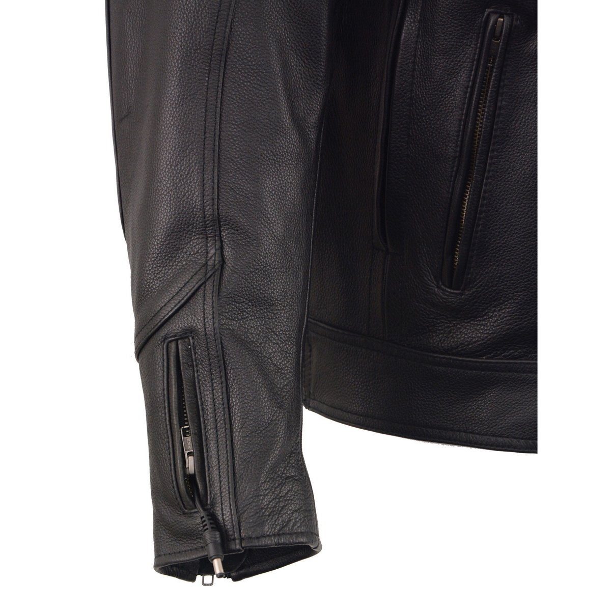 Milwaukee Leather MLM1513 Men's Black 'Heated' Vented Scooter Leather Jacket