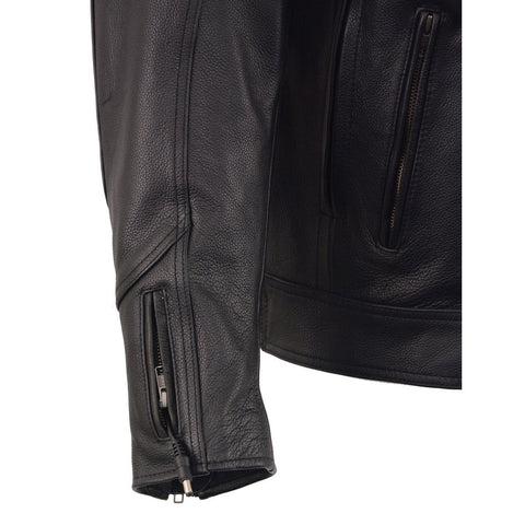 Milwaukee Leather MLM1513 Men's Black 'Heated' Vented Scooter Leather Jacket