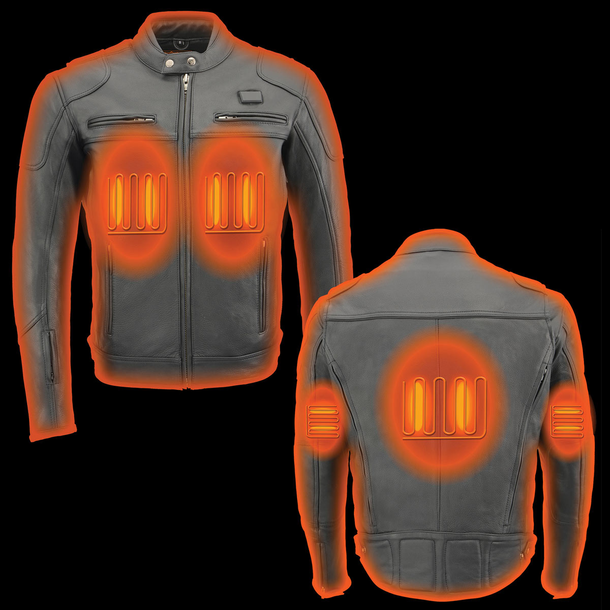 Milwaukee Leather MLM1514SET All Season Black Premium Leather Motorcyc