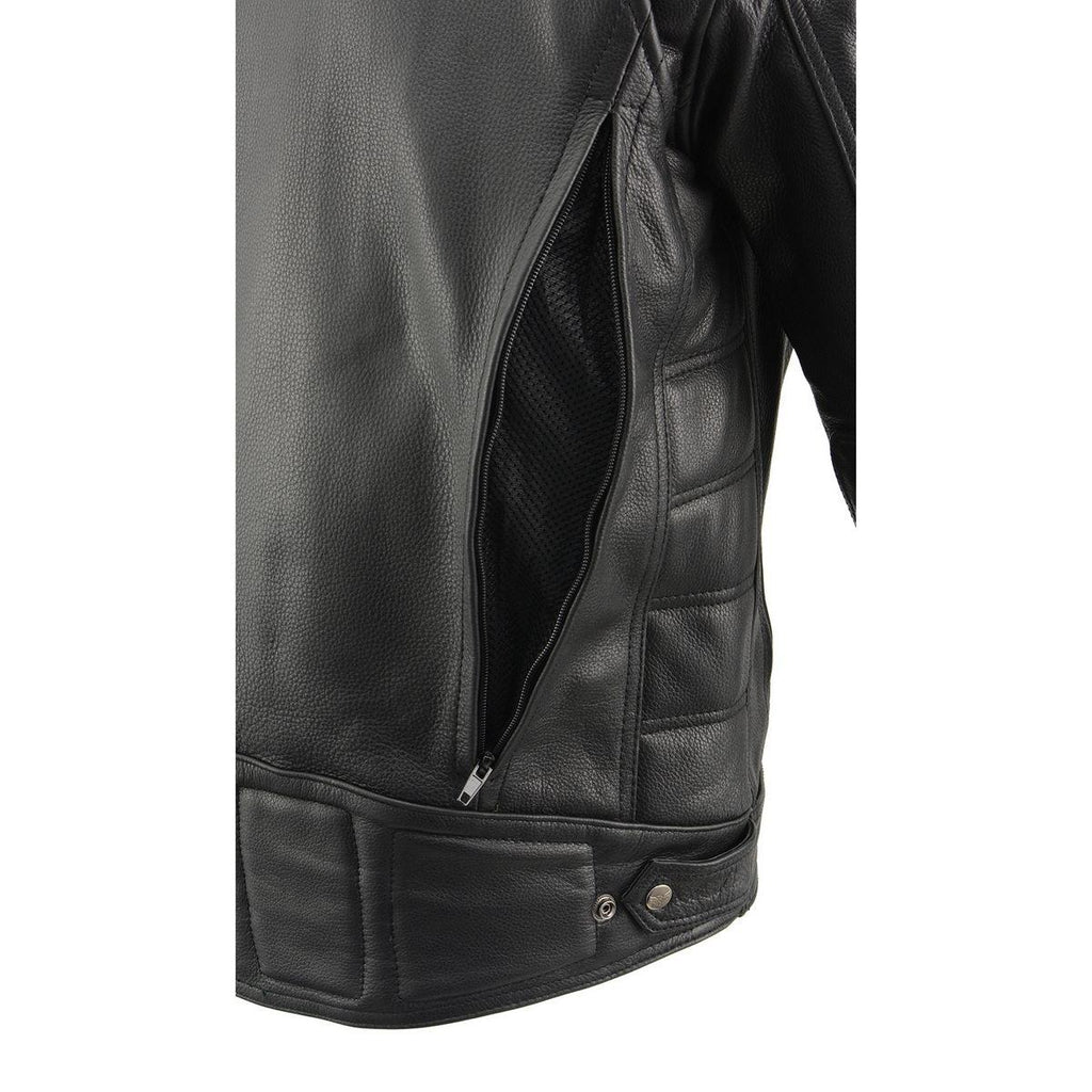 Milwaukee Leather MLM1514SET Men's ‘ALL SEASONS’ Black Leather with Heated and Cool-Tec Technology