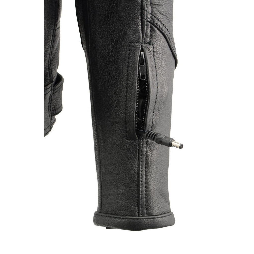Milwaukee Leather MLM1514SET Men's ‘ALL SEASONS’ Black Leather with Heated and Cool-Tec Technology