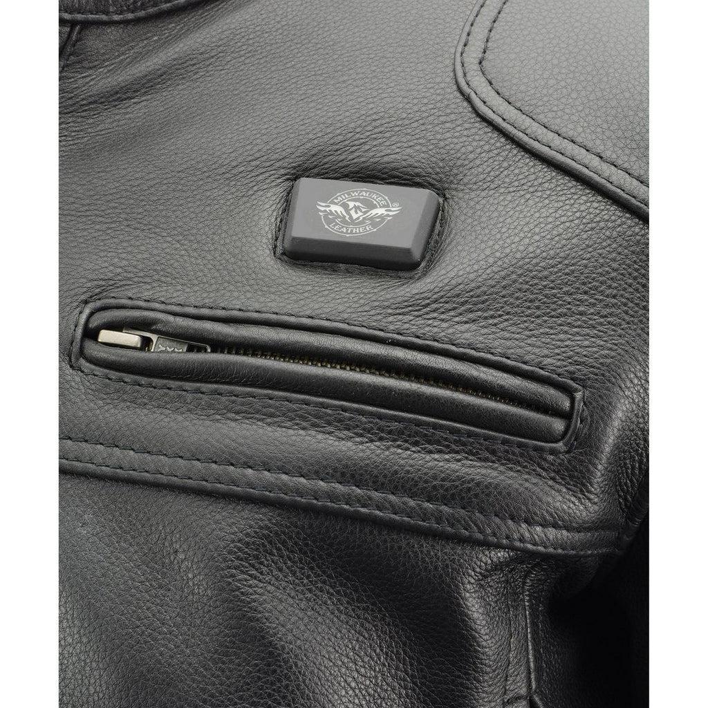 Milwaukee Leather MLM1514SET Men's ‘ALL SEASONS’ Black Leather with Heated and Cool-Tec Technology