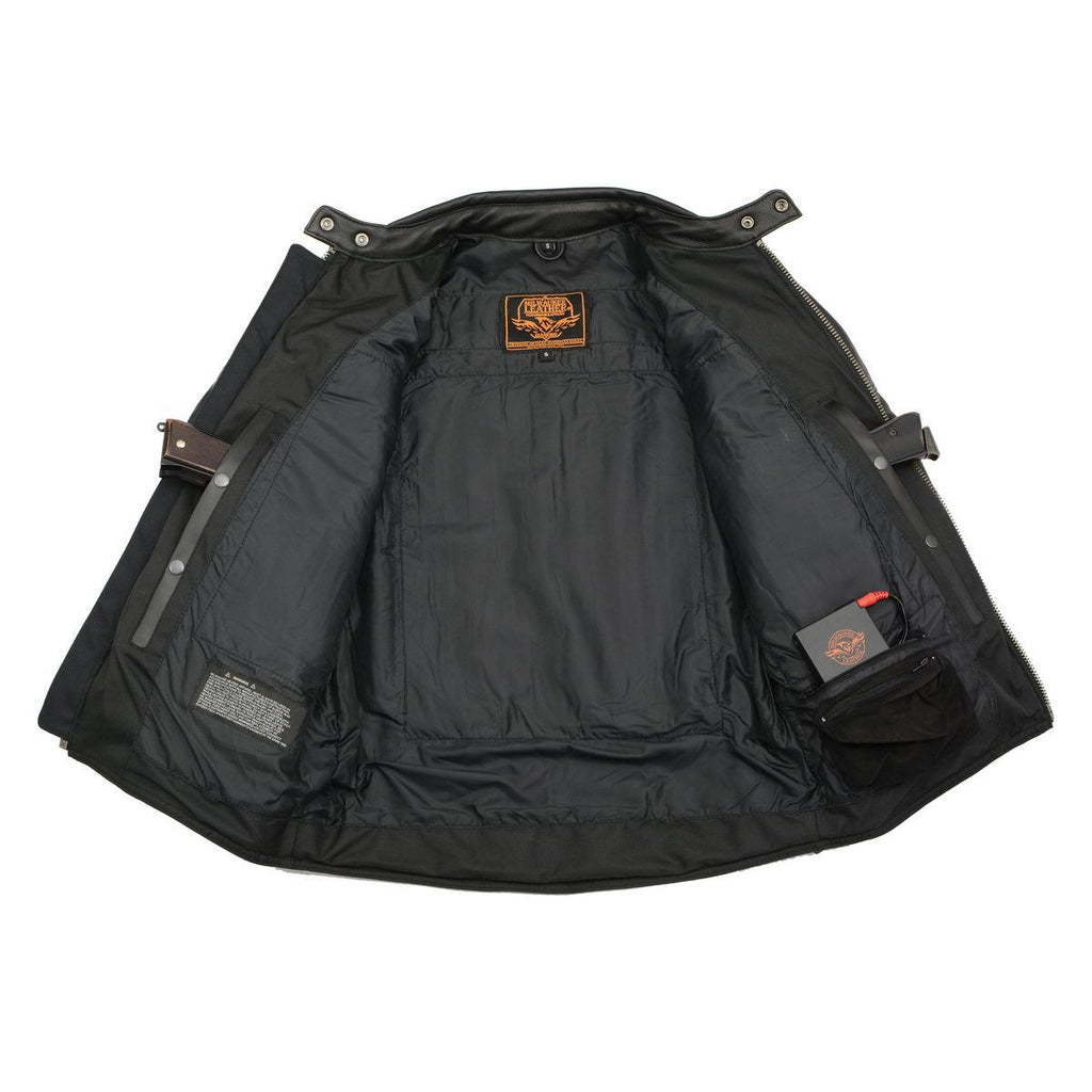 Milwaukee Leather MLM1514SET Men's ‘ALL SEASONS’ Black Leather with Heated and Cool-Tec Technology