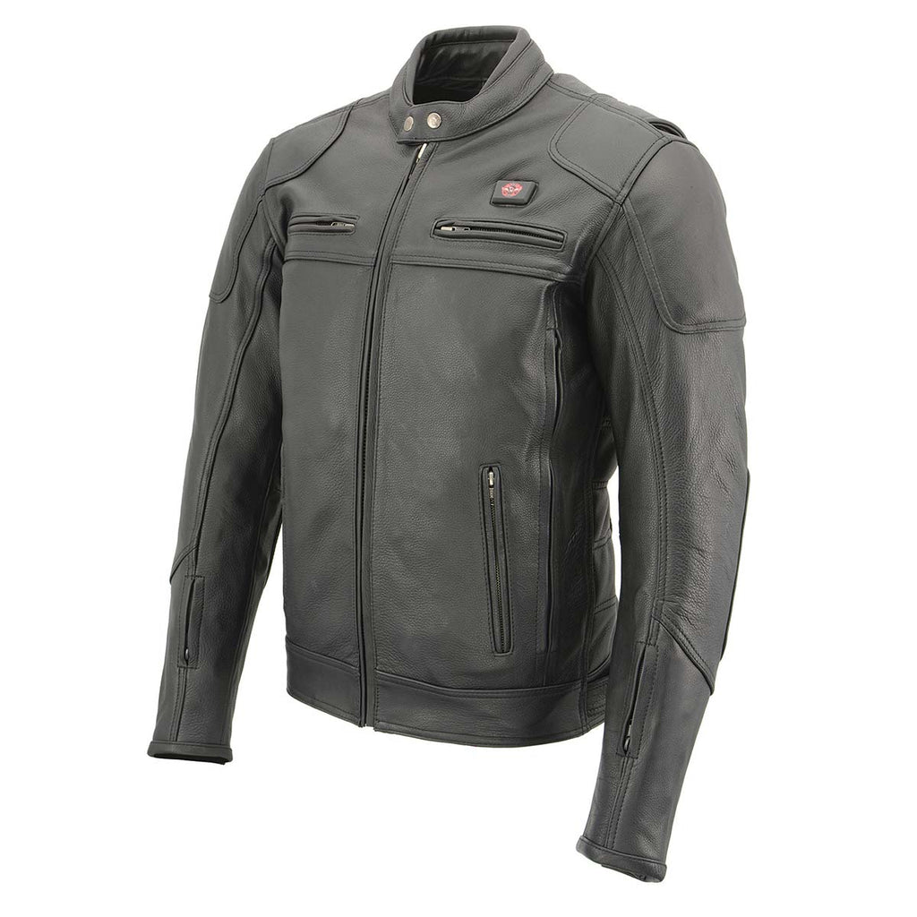 Milwaukee Leather MLM1514SET Men's ‘ALL SEASONS’ Black Leather with Heated and Cool-Tec Technology