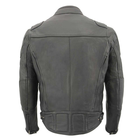 Milwaukee Leather MLM1526 Men's Black 'Cool-Tec' Leather Sporty Scooter Jacket