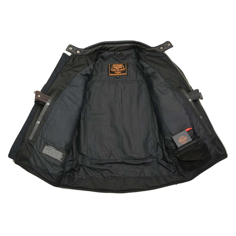 Milwaukee Leather MLM1526 Men's Black 'Cool-Tec' Leather Sporty Scooter Jacket