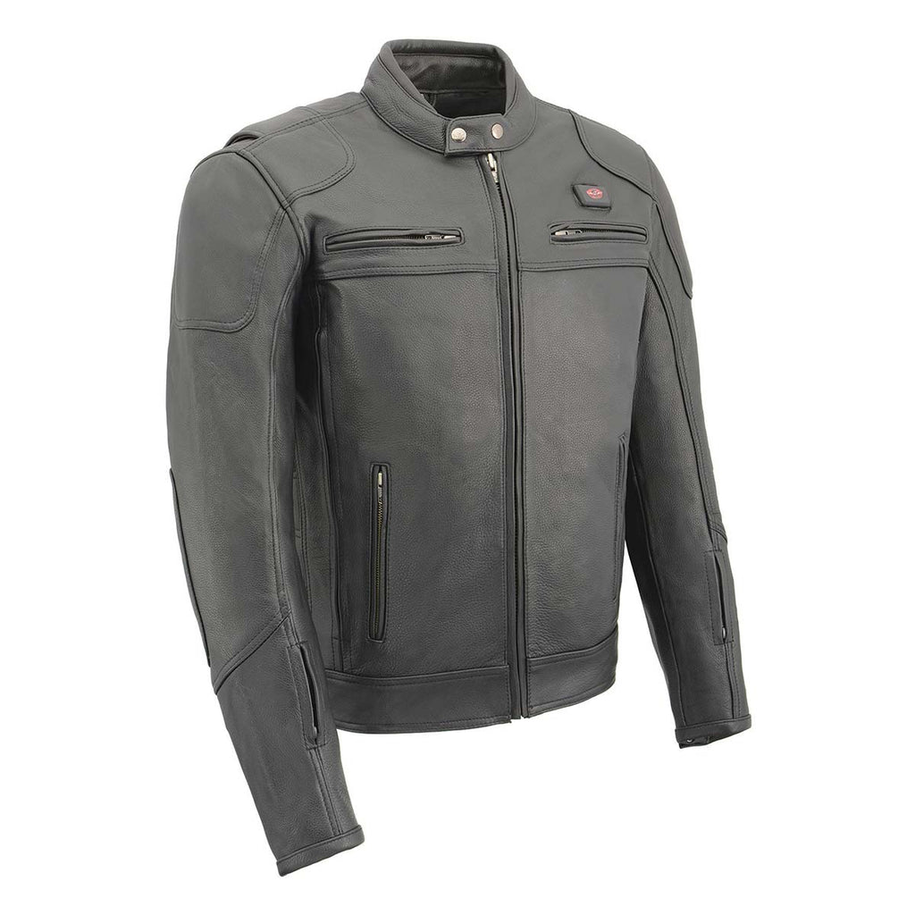 Milwaukee Leather MLM1514SET Men's ‘ALL SEASONS’ Black Leather with Heated and Cool-Tec Technology