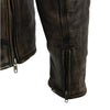 Milwaukee Leather MLM1515 Men's Distressed Brown 'Triple Stitched' Beltless Motorcycle Leather Jacket