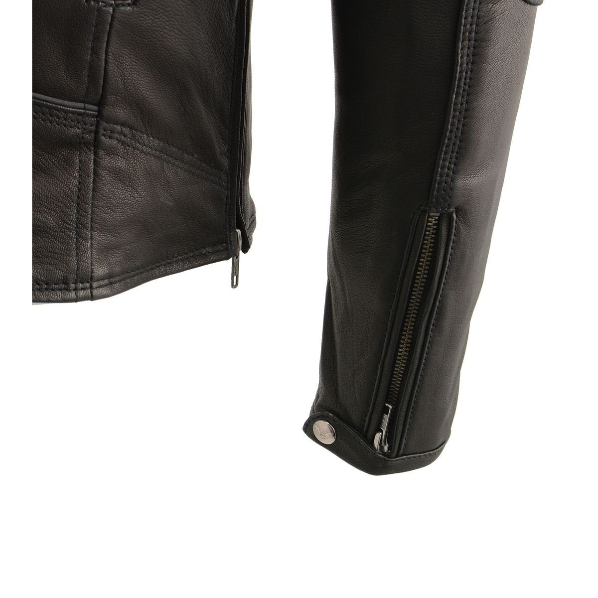 Milwaukee Leather MLM1516 Black Real Leather Motorcycle Jacket for Men – Vintage Brando Style Biker Jacket