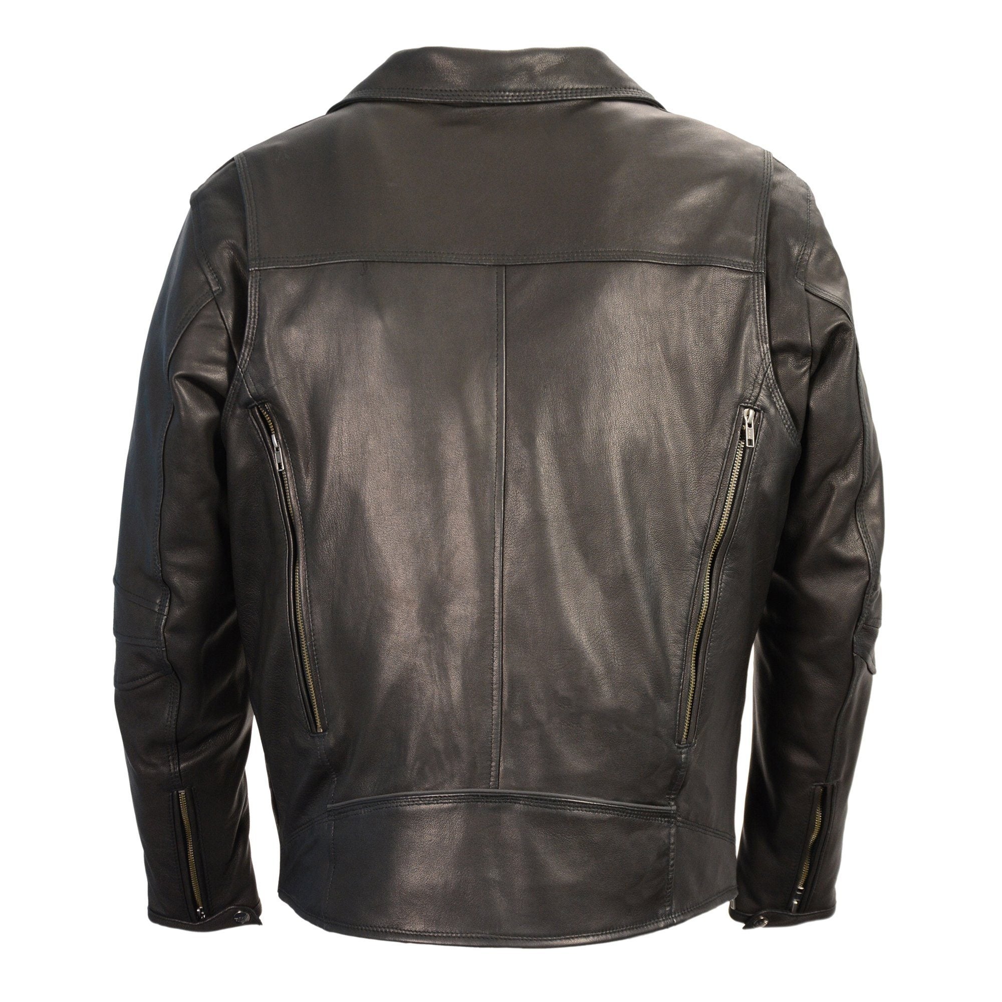 Milwaukee Leather MLM1516 Men's Triple Stitch Black Lightweight Biker Leather Jacket - Milwaukee Leather Mens Leather Jackets