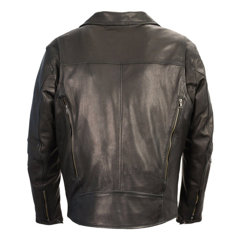 Milwaukee Leather MLM1516 Men's Triple Stitch Black Lightweight Biker Leather Jacket - Milwaukee Leather Mens Leather Jackets